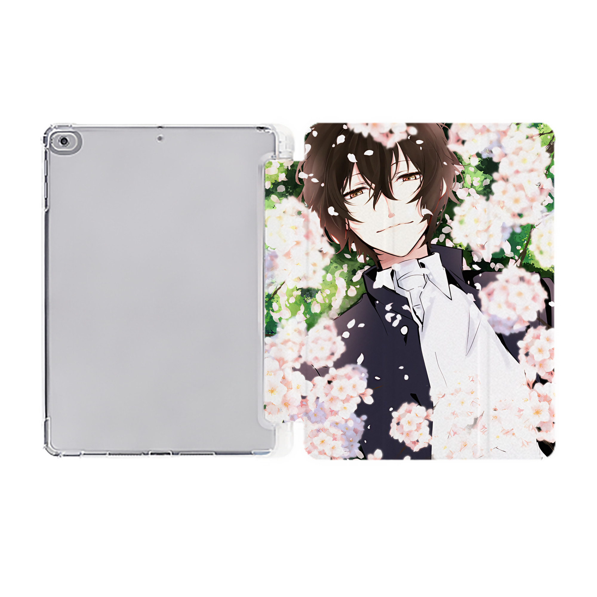 （画像用） 文豪ストレイドッグス Bungo Stray Dogs IPad ケース ペン収納付き 三つ折りスタンド PUレザー×シリコン 対応機種9.5/10.5/10.9インチ